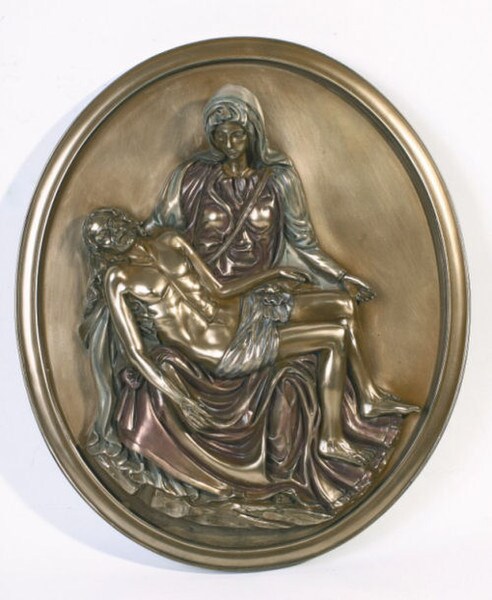 Pieta Wall Plaque Michelangelo Relief Oval Freize High Relief Statue